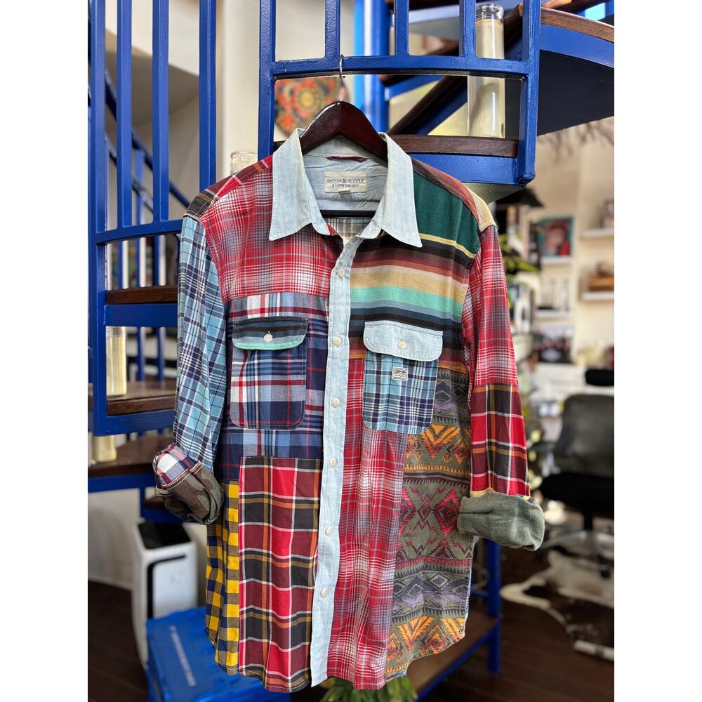Denim & Supply Ralph Lauren Patchwork  Shirt Sz L